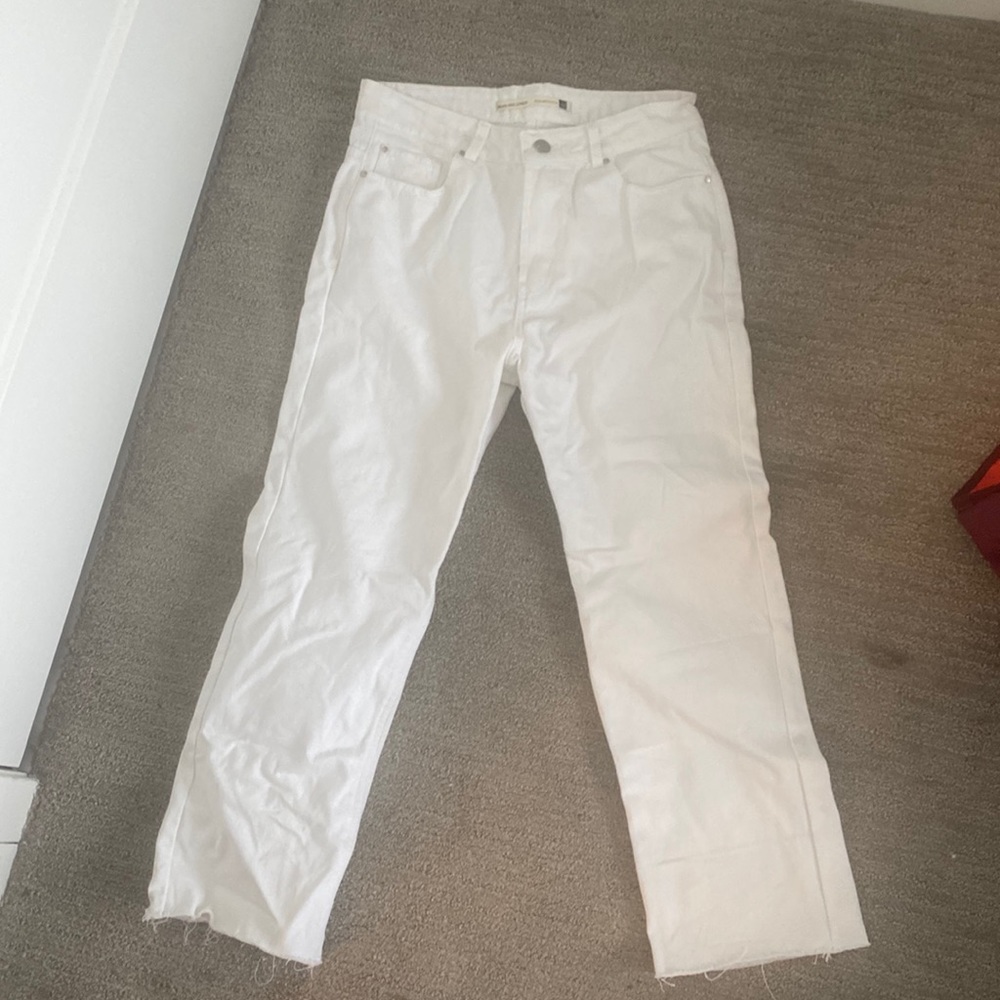 New White straight leg jeans